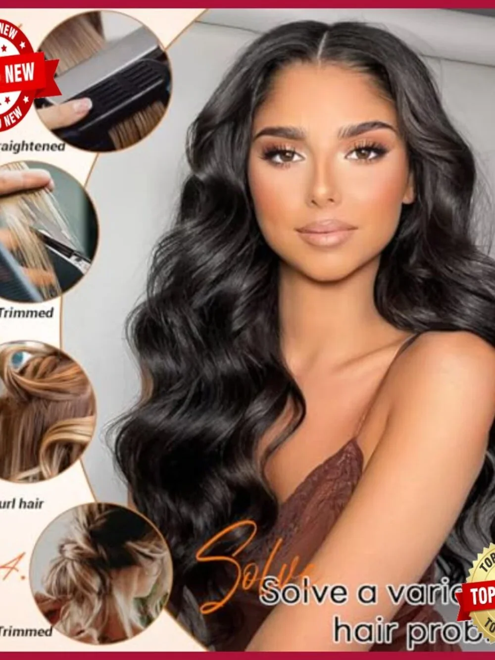 22 Inch Human Hair Clip In Extensions, Body Wave, 8 Pieces, 110g